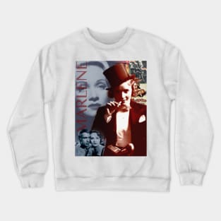 Marlene Dietrich Collage Portrait 1 Crewneck Sweatshirt